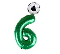 3 pezzi da 32 pollici, numero verde, palloncini in foil, calcio, a elio, compleanno, parti, decorazione for feste a tema sportivo per Festa Di Calcio(Green 6)