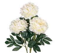 3 pezzi da 74 cm di peonie artificiali, fiori artificiali come veri, rose artificiali, peonie bianche, vintage, bouquet di fiori artificiali per sposa, matrimonio, casa, feste, composizione floreale