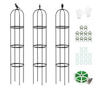 3 pezzi da giardino obelisco per piante rampicanti, traliccio in metallo, per luoghi pubblici e cortili privati