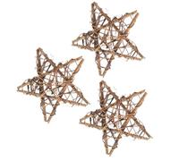 3 Pezzi Decorazione N a talizia Stella a Cinque Punte in Rattan