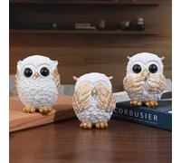3 pezzi Decorazioni figurative creative "Non vedo, non sento, non parlo" a forma di gufo ABS