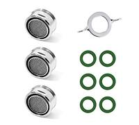 3 pezzi di accessori filtro per rubinetto a risparmio idrico, aeratore per rubinetto M24, composto da 6 rondelle e 1 chiave aeratore cromata, per cucina e bagno
