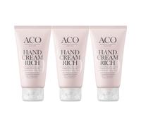 3 pezzi di ACO Hand Cream Rich 75 ml - il tuo eroe dell'idratazione tascabile
