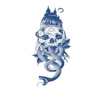 3 Pezzi Di Adesivi Per Tatuaggi A Base Di Erbe, Castello Del Diavolo, Prepotente, Impermeabile, Duraturo, Sexy, Semipermanente E Antiriflesso