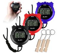 3 pezzi di arresto sportivi con 3 pipe in acciaio inox, cronometro digitale sportivo, cronometro digitale, cronometro digitale, cronometro digitale, cronometro digitale, timer portatile, per