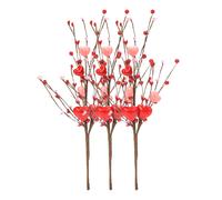 3 pezzi di bacche di cuore artificiali per riempire il vaso da scrivania di