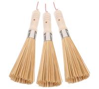 3 pezzi di bambù wok spazzola per piatti set di spazzole in legno spazzole per