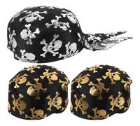 3 pezzi di bandana di Halloween cappello pirata copricapo teschio per