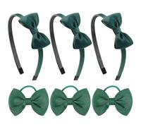 3 Pezzi Di Bugstadband E 3 Pezzi Di Corda Per Capelli, Accessori Per Capelli Per Bambini, Banda Di Bowstad, Accessori Per Capelli Alla Moda E Versatile, Accessori Per Acconciatura (Verde).