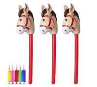 3 Pezzi di Cavallo Gonfiabile con Pompa, Decorazioni gonfiabili per Corse di Cavalli, Pony Gonfiabile per Varie Occasioni, Feste di Compleanno a Tema Natalizio
