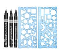 3 Pezzi Di Colori A Specchio, 2 Pezzi Di Sovrano, Indicatore D'Argento, Penna Di Vernice, Lacca Di Cartoni Animati Creativi, Materiali Scolastici.