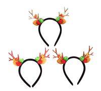 3 pezzi di corna di Natale testa fibbia corna elastici for capelli for bella cervo di Natale fascia Prom Tiara fascia for capelli copricapo natalizio oggetti decorativi corna schegge/1148
