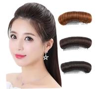 3 pezzi di cuscinetti invisibili per capelli soffici, 3 colori in su, base volume dei capelli, cuscinetti morbidi per donne e ragazze, accessori per clip invisibili per lo styling nero naturale