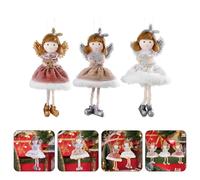 3 pezzi di decorazione per albero di Natale, bambola d'angelo, ornamento da