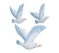 3 pezzi di decorazioni da parete con gabbiani, sculture da parete 3D,