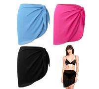 3 Pezzi Di Donne -Chiffon Rock, Camicetta Da Bagno, Gonna Da Spiaggia Più Chiara E Traspirante, Accessori Per Ombre Da Sole In Spiaggia.