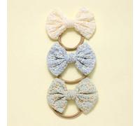 3 pezzi di elastici per capelli con fiocco in rete e stampa floreale multicolore, adatti per tutte le stagioni, uso quotidiano, casa, casual, vacanze, feste e celebrazioni, regalo perfetto, accessorio