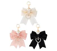 3 Pezzi Di Fascino Con Perline A Farfalla, Portachiavi A Nastro Pieghettato, Ciondolo Per Borse Di Moda, Decorazioni Quotidiane, Regali Di Natale Per Gli Amici.