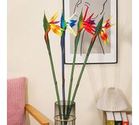 3 pezzi di fiori di Strelitzia artificiali, stelo in gomma, adatti per decorazioni fai-da-te, decorazione domestica, feste a tema, decorazioni autunnali 1 pz,3 pezziPolicloruri di vinile