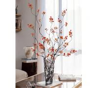 3 pezzi di foglie artificiali di ficus con steli lunghi - ideali per composizioni floreali, decorazioni per casa e ufficio - possono essere utilizzati come riempitivi per vasi e accessori per profumo 