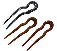 3 Pezzi di Forcine a Forma di U in Stile Francese, Forcine a Forma di U con Forchette, 2 Spilli a Due Punte per Chignon per Donne, Bastoncini per Acconciature Raccolte, Mollette per Capelli da Donna
