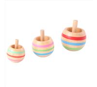 3 pezzi di giocattoli per bambini con trottola colorata in legno, 3 misure per bambini di età superiore ai 3 anni