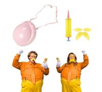 3 pezzi di Halloween giallo baffi e sopracciglia barba finta gonfiabile pancia finta puntelli cosplay per Halloween costume festa gioco di ruolo accessori s uomini donne