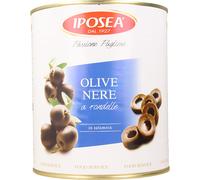 3 pezzi di iposea olive nere a rondelle salamoia gr. 3000