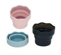 3 pezzi di lavabrocche in silicone pieghevoli, 97x80mm, tazza d'acqua riutilizzabile per acquerello e pittura a olio