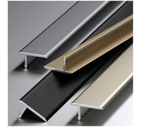 3 pezzi di modanature in alluminio a T e strisce di transizione for pavimenti, striscia divisoria piatta for soglie di porte e giunti tra pavimenti in laminato e piastrelle(Gold 2,15mm/0.59in)