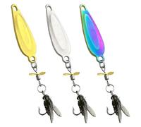 3 Pezzi di Mosche da Pesca a Mosca con Eliche, Esche da Pesca a Mosca Realistiche con Amo, Esche Artificiali per Insetti, per La alla Trota in Acqua Dolce E Salata, Mosche da, M
