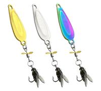 3 pezzi di mosche da pesca a mosca con eliche, esche da pesca a mosca realistiche con amo, esche artificiali per insetti, per trote in acqua dolce e salata.
