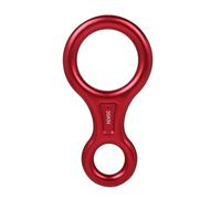 3 pezzi di moschettone da arrampicata a forma 8, discensore in alluminio, dispositivo sicurezza, calata in corda doppia, 35 kN, attrezzatura discesa a otto anelli(Red)