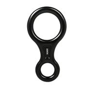 3 pezzi di moschettone da arrampicata a forma 8, discensore in alluminio, dispositivo sicurezza, calata in corda doppia, 35 kN, attrezzatura discesa a otto anelli(Black)