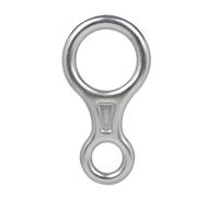 3 pezzi di moschettone da arrampicata a forma 8, discensore in alluminio, dispositivo sicurezza, calata in corda doppia, 35 kN, attrezzatura discesa a otto anelli(Silver)