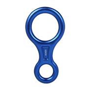 3 pezzi di moschettone da arrampicata a forma 8, discensore in alluminio, dispositivo sicurezza, calata in corda doppia, 35 kN, attrezzatura discesa a otto anelli(Blue)