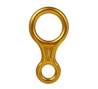 3 pezzi di moschettone da arrampicata a forma 8, discensore in alluminio, dispositivo sicurezza, calata in corda doppia, 35 kN, attrezzatura discesa a otto anelli(Golden)