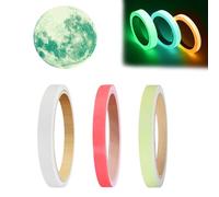 3 pezzi di nastro adesivo luminoso al buio, 1 adesivo da parete con sfere luminose al buio, strisce luminose, strisce luminose autoadesive, adesivo luminoso al buio, nastro di avvertimento autoadesivo