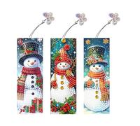 3 pezzi di Natale Special Shade Bave Babbo Natale Segnalibri fai -da -te Kits Painting Bookmark Kit for la lettura Gift (Ly976)