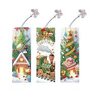 3 pezzi di Natale Special Shape Babbo Natale Segnalibri fai -da -te Kits Painting Bookmark Kit for la lettura Gift (LY980)