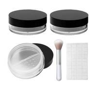 3 Pezzi Di Occhiali In Polvere Sciolti, 1 Pezzo Di Cerotto Sciolto, 1 Etichetta, Vetro In Polvere Fuso, Contenitore In Polvere Sciolto Riutilizzabile, Contenitore Da Viaggio Comodo