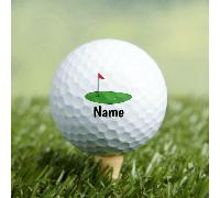 3 pezzi di palline da golf personalizzate, con il proprio nome sotto il logo verde, palline in gomma a doppio strato tonde per la pratica, adatte per sport all'aperto e al chiuso, regalo da golf perfe