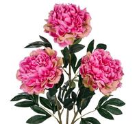 3 pezzi di peonie artificiali, 74 cm, fiori artificiali, come veri, rose artificiali, rosa, peonie, vintage, bouquet di fiori artificiali, per sposa, matrimonio, casa, feste, composizione floreale
