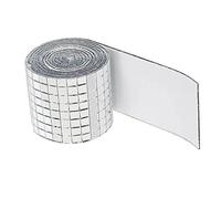 3 Pezzi di Piastrelle a Mosaico a Specchio di Vetro Autoadesivi, Etichetta per Piastrelle a Specchio Quadrato Piccolo, Adesivo per Piastrelle a Specchio 4x100 Cm per