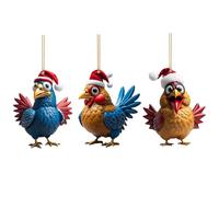 3 pezzi di pollo ornamento natalizio grazioso lIGHELIKE ORNNGE POLLO INCIDENTE 2D ACRILICA DEGOZIONI DELL'UPIZIONE DI NASSAGGI