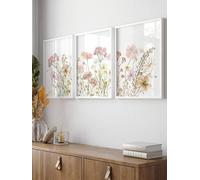 3 pezzi di poster floreali dipinti su tela arte murale botanica bellissimi dipinti stampe opere d'arte da parete arredamento soggiorno 50x70cmx3 senza cornice