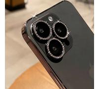 3 pezzi di protezione per obiettivi fotocamera compatibili con , con anello in metallo lucido e diamante, pellicola protettiva antischeggiatura 9H, accessorio di moda, custodia protettiva user-friendl