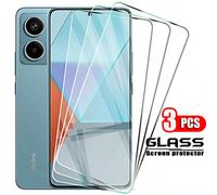 3 pezzi di protezione per schermo in vetro temprato HD e trasparente compatibile con Redmi 14C 13 13C 12 12C 10 10A 10C A3 A3X POCO X6 5G M6 Pro X5 F5 C75 F6 Pro, compatibile con Xiaomi 14T 13T Pro, c