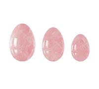 3 pezzi di quarzo rosa naturale non forato Yoni Egg Massage Egg Set sfera di cristallo di ossidiana Kegel esercizio occhio di tigre uovo di giada, uova di quarzo rosa decorazione della stanza