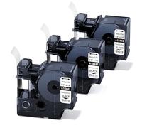 3 pezzi di ricambio DYMO 18443 Rhino 3/20,3 cm nero su bianco permanente vinyl Label nastro compatibile per DYMO 4200, 5000, 5200, 6000 Label Makers and more, 3/20,3 cm x 18 piedi